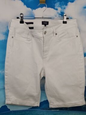 NYDJ White Bermuda Denim Shorts